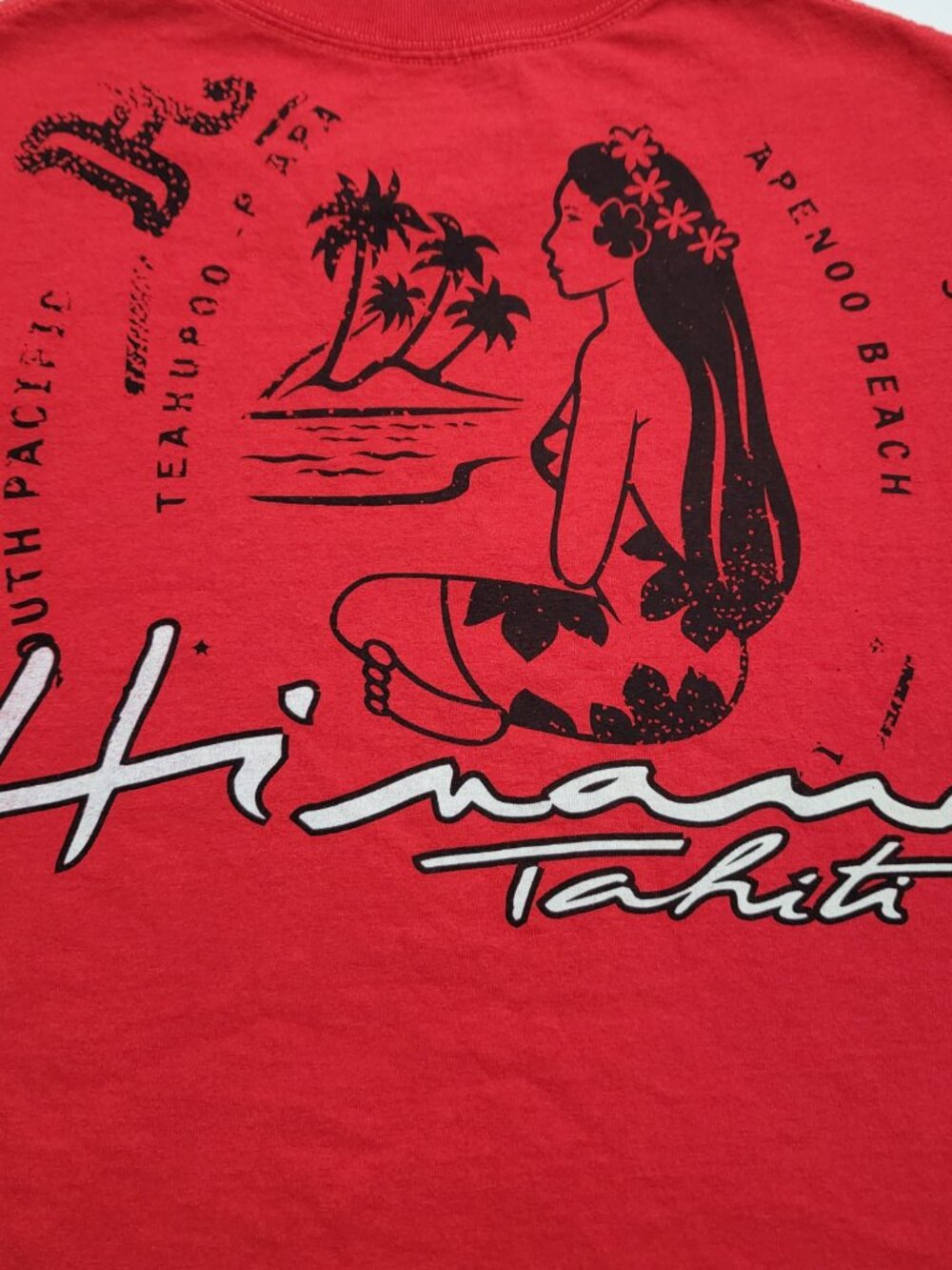 Hinano Tahiti Surfriding Graphic T Shirt Mens XL South Pacific Hawaiian Cotton